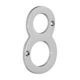 This is an image of Timco - Door Numeral 8 - Polished Chrome 75mm (1 Each TIMpac) 200409P