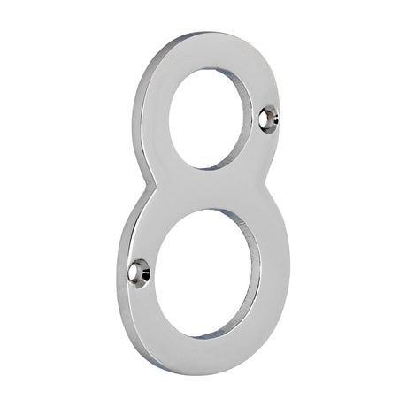 This is an image of Timco - Door Numeral 8 - Polished Chrome 75mm (1 Each TIMpac) 200409P