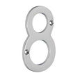 This is an image of Timco - Door Numeral 8 - Polished Chrome 75mm (1 Each Bag) 200409