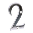 This is an image of Timco - Door Numeral 2 - Satin Chrome 76mm (1 Each Bag) 200411