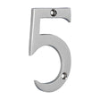 This is an image of Timco - Door Numeral 5 - Polished Chrome 75mm (1 Each TIMpac) 200422P