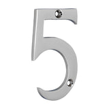 This is an image of Timco - Door Numeral 5 - Polished Chrome 75mm (1 Each Bag) 200422