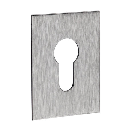 This is an image of Timco - Euro Profile Self-Adhesive Escutcheon - Oblong - Satin Stainless Steel 65 x 47 (1 Each TIMpac) 200439P