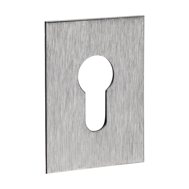 This is an image of Timco - Euro Profile Self-Adhesive Escutcheon - Oblong - Satin Stainless Steel 65 x 47 (1 Each TIMpac) 200439P