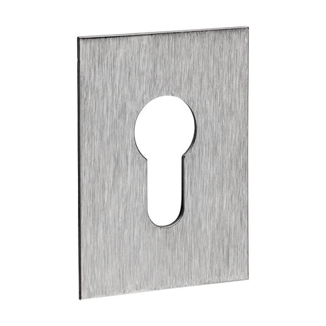 This is an image of Timco - Euro Profile Self-Adhesive Escutcheon - Oblong - Satin Stainless Steel 65 x 47 (1 Each Bag) 200439