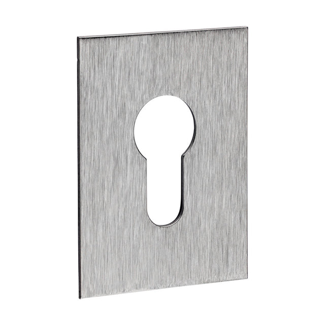 This is an image of Timco - Euro Profile Self-Adhesive Escutcheon - Oblong - Satin Stainless Steel 65 x 47 (1 Each Bag) 200439