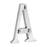 This is an image of Timco - Door Letter A - Satin Chrome 60mm (1 Each TIMpac) 200483P