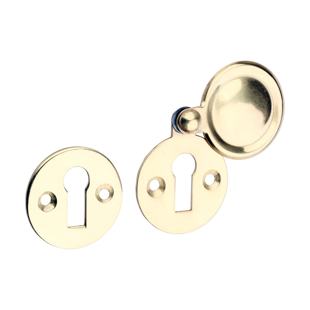This is an image of Timco - Pair of Traditional Pattern Escutcheon - Polished Brass 32mm (1 Pairs Bag) 200484