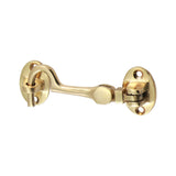 This is an image of Timco - Cabin Hook - Polished Brass 75mm (1 Each Bag) 200495