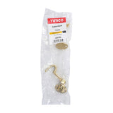 This is an image of Timco - Cabin Hook - Polished Brass 75mm (1 Each Bag) 200495