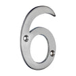This is an image of Timco - Door Numeral 6 - Satin Chrome 75mm (1 Each TIMpac) 200504P