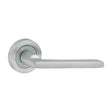 This is an image of Timco - Radmore Lever On Rose Handles - Satin Chrome 51mm (1 Pairs Blister Pack) 200507