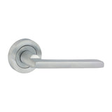 This is an image of Timco - Radmore Lever On Rose Handles - Satin Chrome 51mm (1 Pairs Blister Pack) 200507