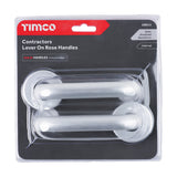 This is an image of Timco - Contractors Lever On Rose Handles - Satin Anodised Aluminium 52mm (1 Pairs Blister Pack) 200515