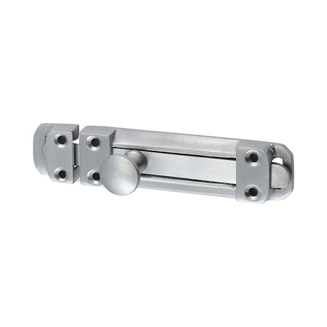 This is an image of Timco - Contract Flat Section Bolt - Satin Chrome 110 x 25mm (1 Each TIMpac) 200522P