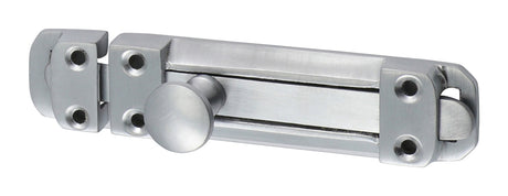 This is an image of Timco - Contract Flat Section Bolt - Satin Chrome 110 x 25mm (1 Each Bag) 200522
