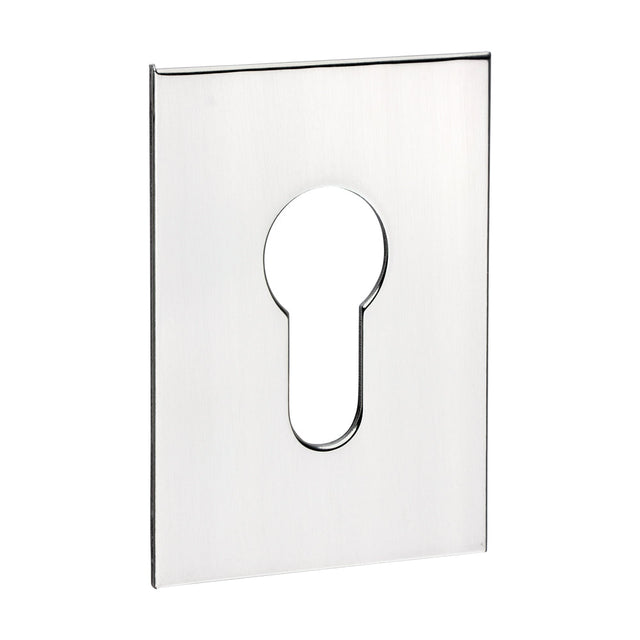 This is an image of Timco - Euro Profile Self-Adhesive Escutcheon - Oblong - Polished Stainless Steel 65 x 47 (1 Each TIMpac) 200546P