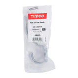 This is an image of Timco - Hat & Coat Hook - Satin Chrome 125 x 32mm (1 Each Bag) 200553