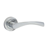This is an image of Timco - Edleston Lever On Rose Handles - Polished Chrome 51mm (1 Pairs Blister Pack) 200559