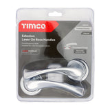 This is an image of Timco - Edleston Lever On Rose Handles - Polished Chrome 51mm (1 Pairs Blister Pack) 200559