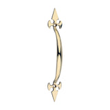 This is an image of Timco - Fleur De Lys Pull Handle - Polished Brass 178mm (1 Each TIMpac) 200563P