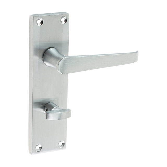 This is an image of Timco - Victorian Straight Bathroom Handles - Satin Chrome 152 x 43 (1 Pairs Blister Pack) 200639