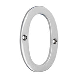 This is an image of Timco - Door Numeral 0 - Polished Chrome 81mm (1 Each Bag) 200641