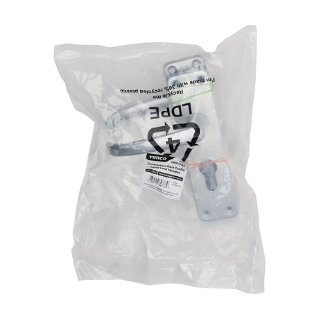 This is an image of Timco - Contractors Euro Profile Lever Lock Handles - Satin Anodised Aluminium 155 x 40 (2 Pieces Bag) 200647BX