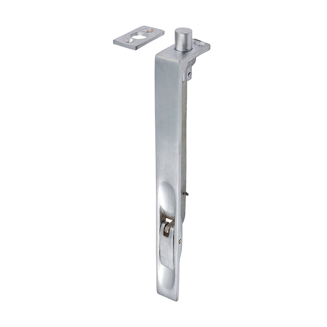 This is an image of Timco - Lever Action Flush Bolt - Satin Chrome 200 x 19mm (1 Each TIMpac) 200648P