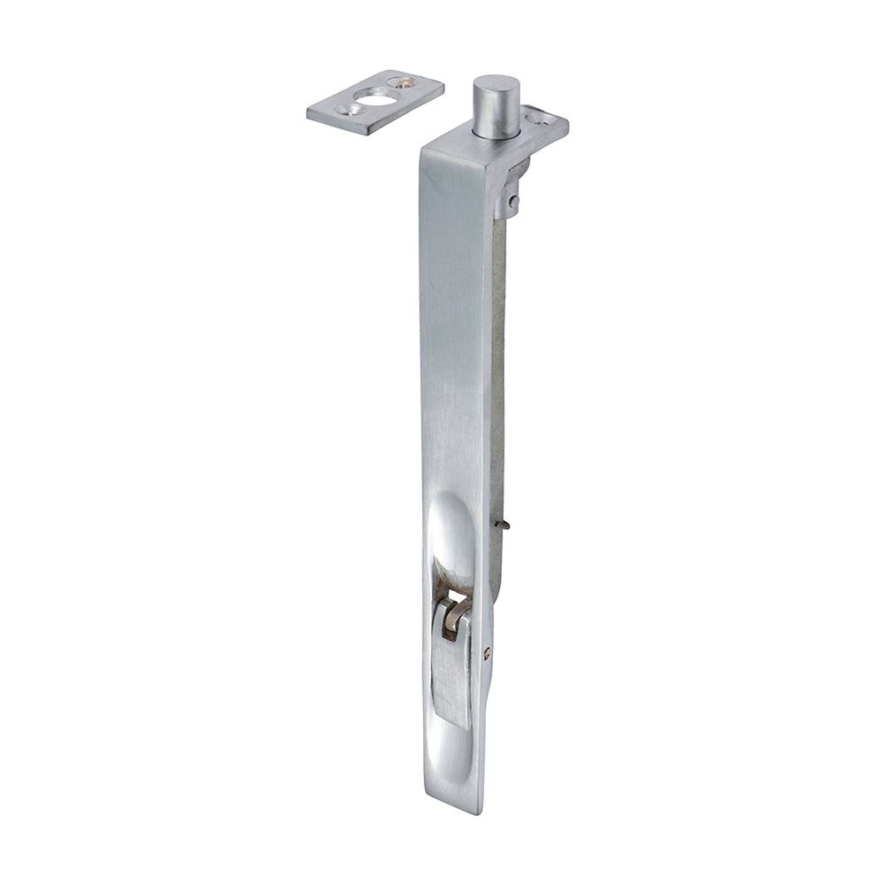 This is an image of Timco - Lever Action Flush Bolt - Satin Chrome 200 x 19mm (1 Each Bag) 200648