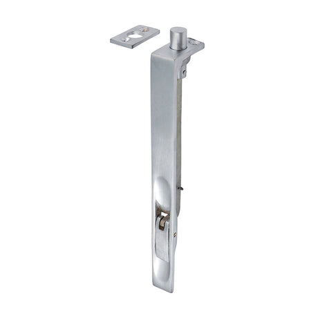 This is an image of Timco - Lever Action Flush Bolt - Satin Chrome 200 x 19mm (1 Each Bag) 200648