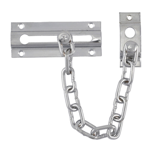 This is an image of Timco - Door Chain - Satin Chrome 85mm (1 Each Bag) 200654