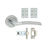 This is an image of Timco - Shavington Lever On Rose Door Pack - Polished Chrome & Satin Chrome Mixed (1 Each Box) 200657