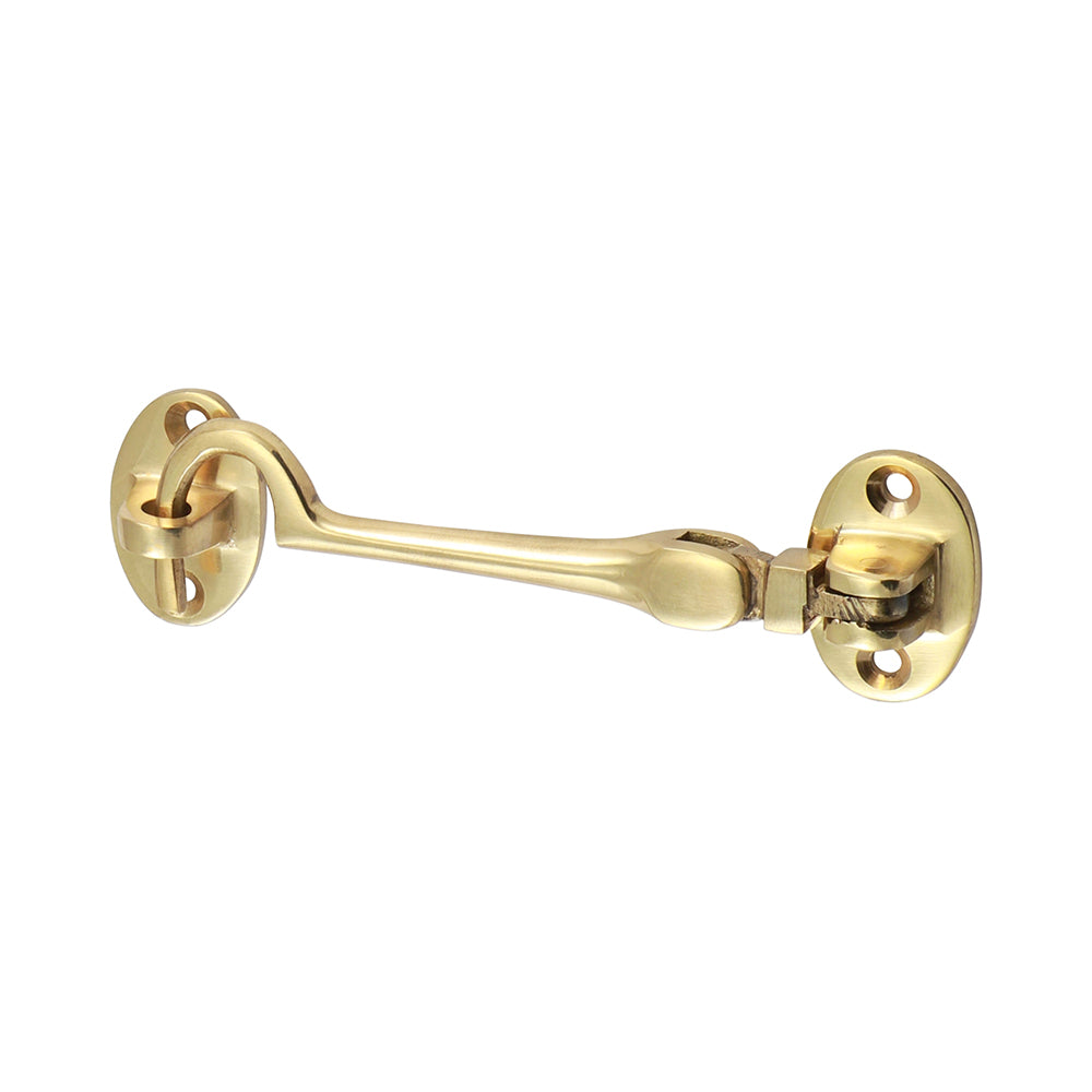 This is an image of Timco - Cabin Hook - Polished Brass 100mm (1 Each TIMpac) 200665P