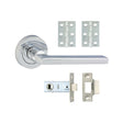 This is an image of Timco - Radmore Lever On Rose Door Pack - Polished Chrome Mixed (1 Each Box) 200699