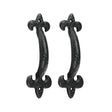 This is an image of Timco - Fleur De Lys Pull Handle - Antique Black 6" (1 Each Bag) 200761