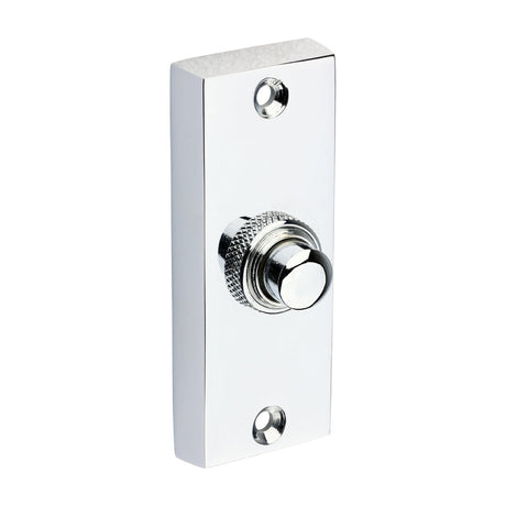 This is an image of Timco - Traditional Door Bell Push - Polished Chrome 80 x 31 (1 Each Bag) 200774