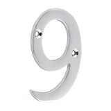 This is an image of Timco - Door Numeral 9 - Polished Chrome 75mm (1 Each Bag) 200811