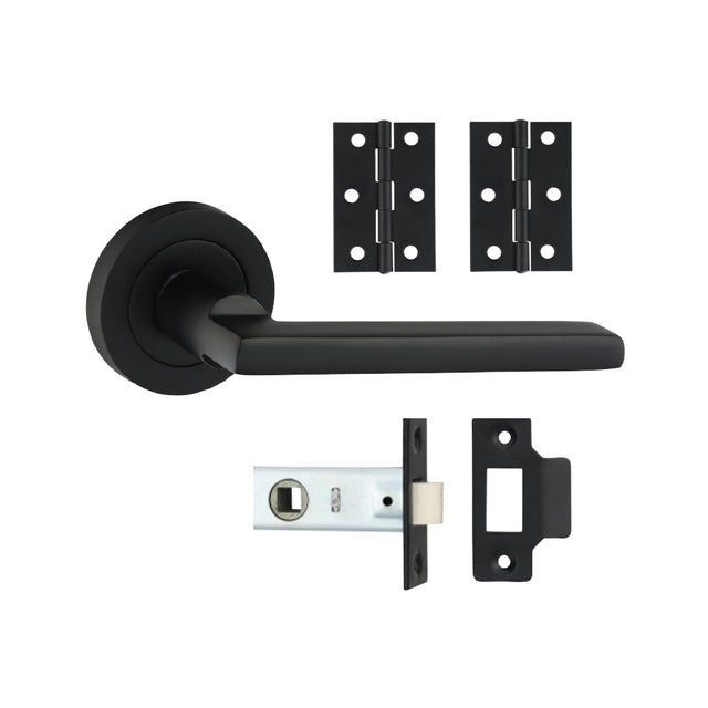 This is an image of Timco - Radmore Lever On Rose Door Pack - Matt Black Mixed (1 Each Box) 200836