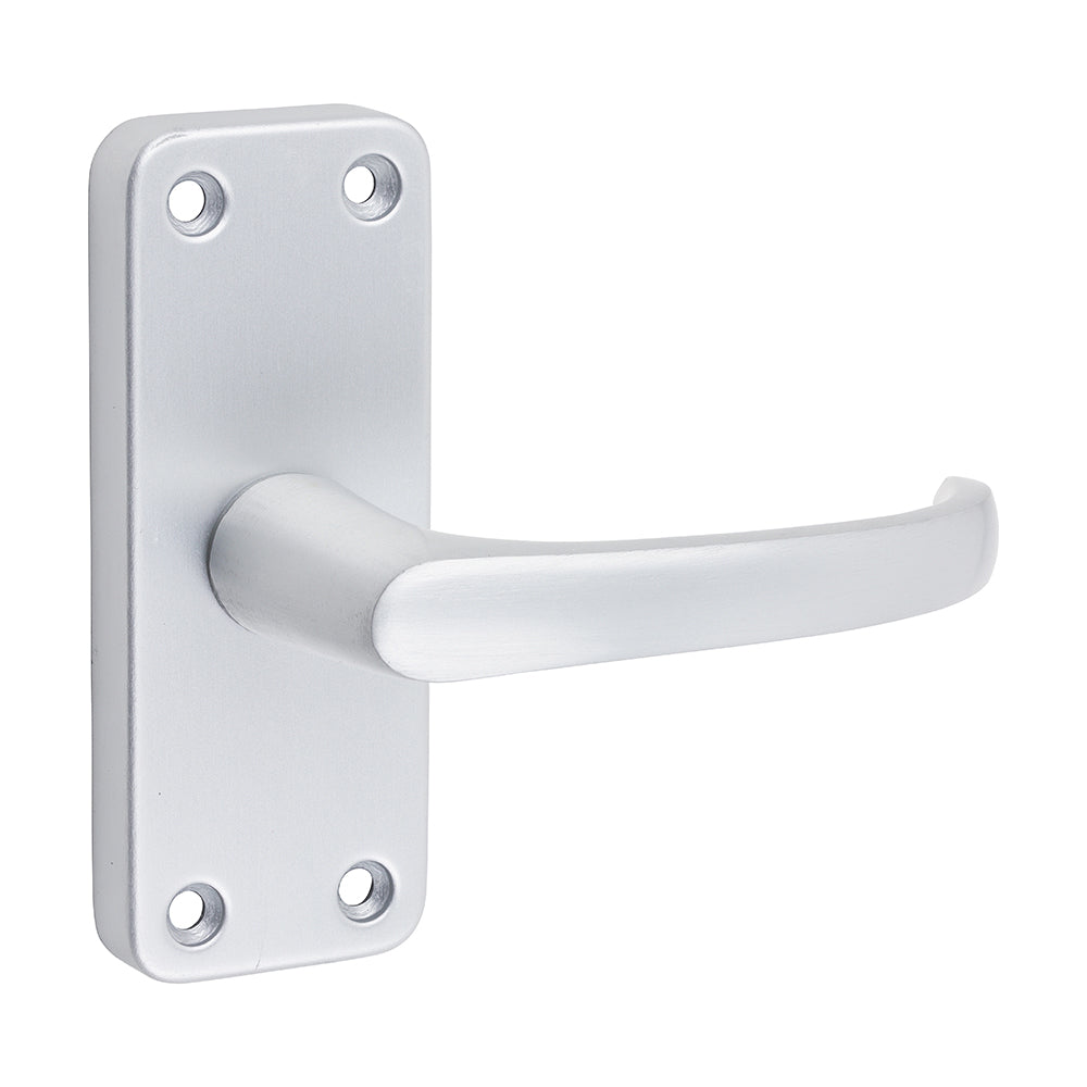 This is an image of Timco - Contractors Lever Latch Handles - Satin Anodised Aluminium 103 x 40 (1 Pairs Bag) 200851BX
