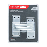 This is an image of Timco - Contractors Lever Latch Handles - Satin Anodised Aluminium 103 x 40 (1 Pairs Blister Pack) 200851