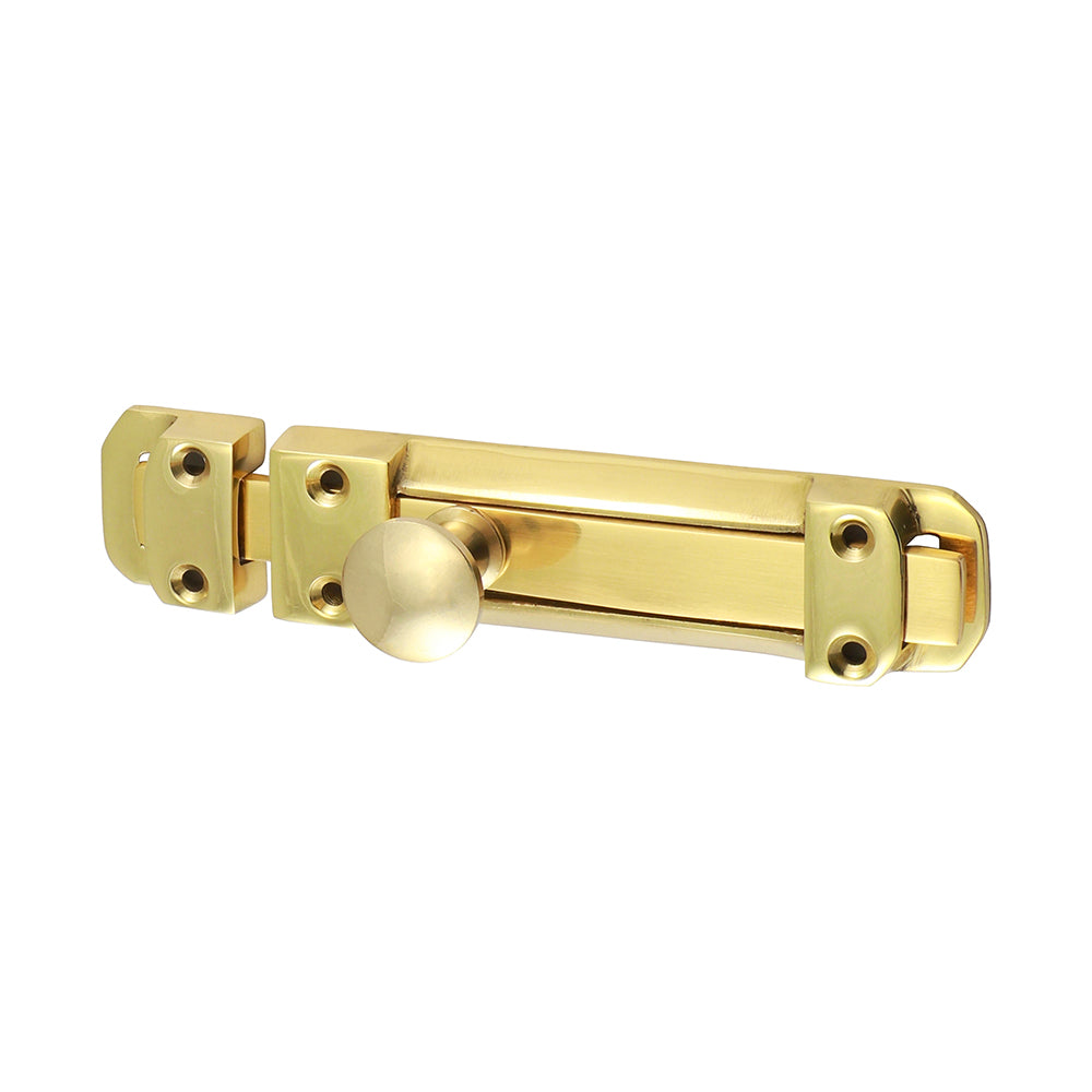 This is an image of Timco - Contract Flat Section Bolt - Polished Brass 135 x 30mm (1 Each TIMpac) 200852P