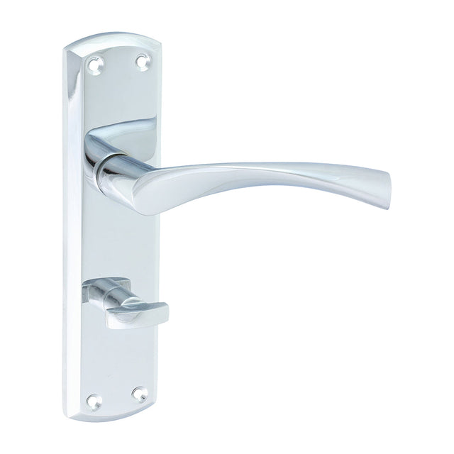 This is an image of Timco - Zeta Bathroom Handles - Polished Chrome 175 x 45 (1 Pairs Blister Pack) 200855