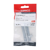 This is an image of Timco - Straight Barrel Bolt - Satin Chrome 75 x 25mm (1 Each TIMpac) 200856P