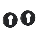 This is an image of Timco - Euro Profile Escutcheon - Matt Black 51mm (1 Pairs Blister Pack) 200880
