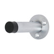 This is an image of Timco - Projection Door Stop - Satin Chrome 70mm (1 Each TIMpac) 200888P