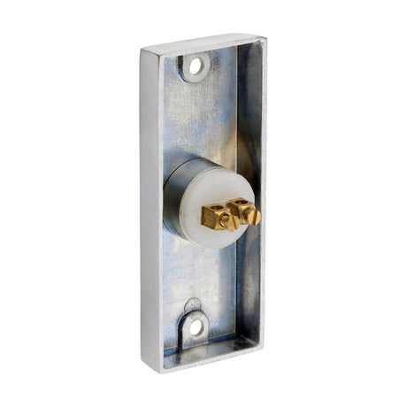 This is an image of Timco - Traditional Door Bell Push - Satin Chrome 80 x 31 (1 Each Bag) 200891