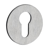 This is an image of Timco - Euro Profile Self-Adhesive Escutcheon - Round - Satin Stainless Steel 52mm (1 Each TIMpac) 200940P