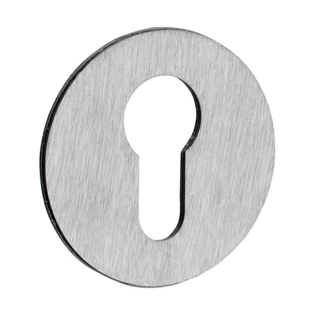 This is an image of Timco - Euro Profile Self-Adhesive Escutcheon - Round - Satin Stainless Steel 52mm (1 Each TIMpac) 200940P