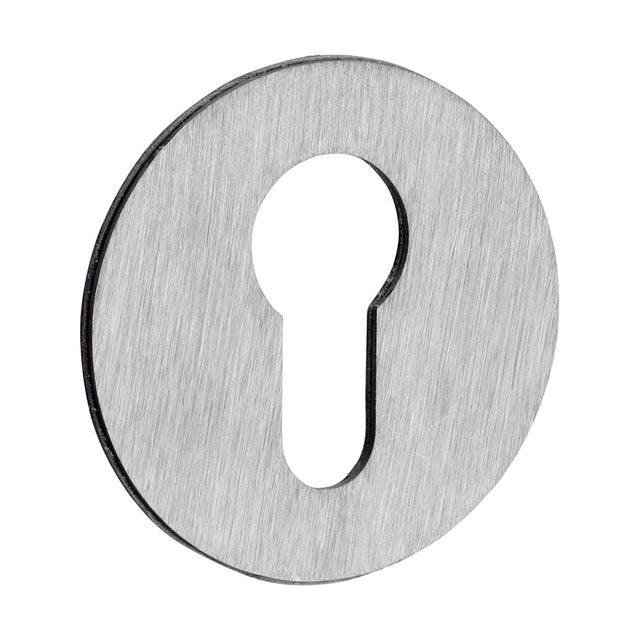 This is an image of Timco - Euro Profile Self-Adhesive Escutcheon - Round - Satin Stainless Steel 52mm (1 Each TIMpac) 200940P